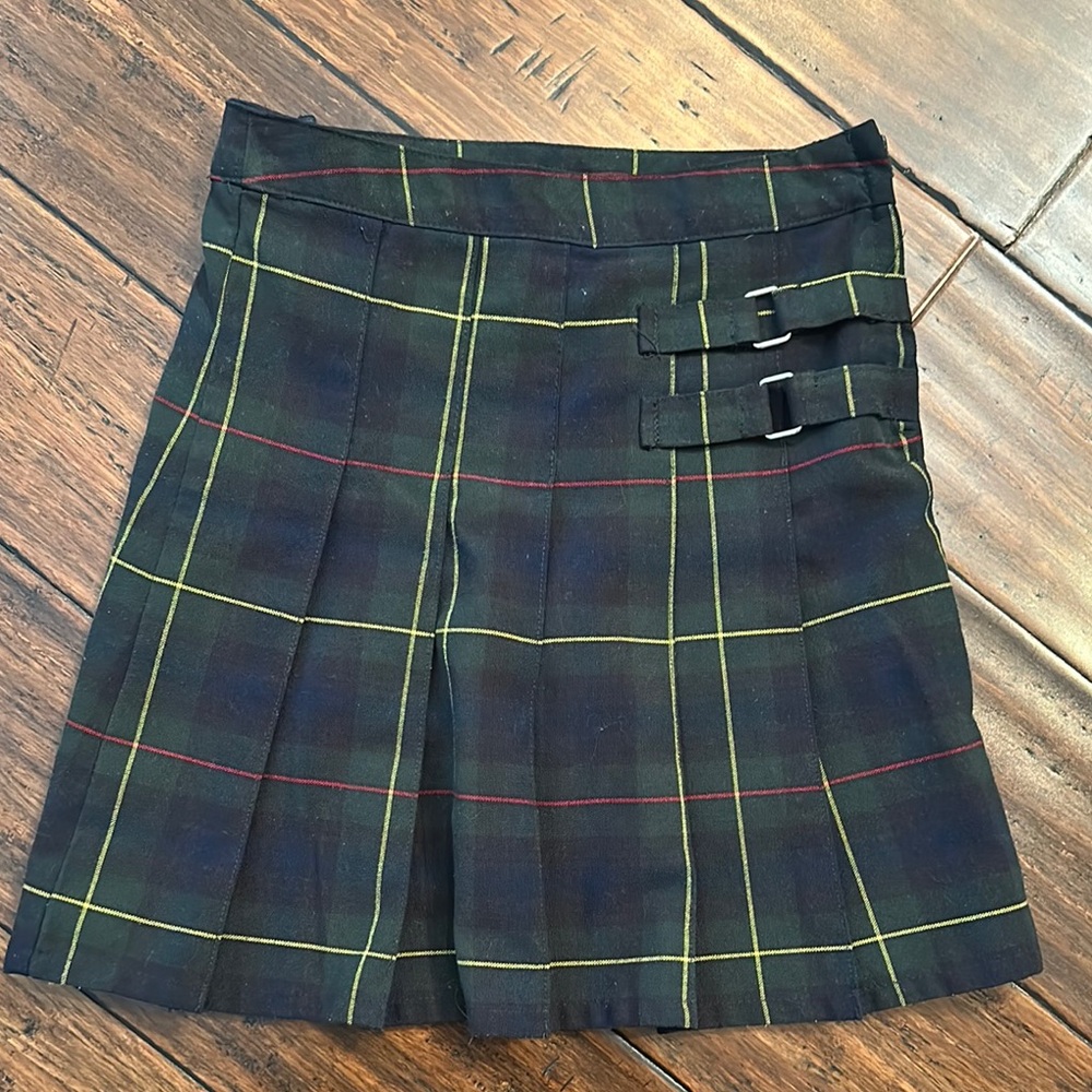 French Toast Blue Green Mini A-Line Skirt